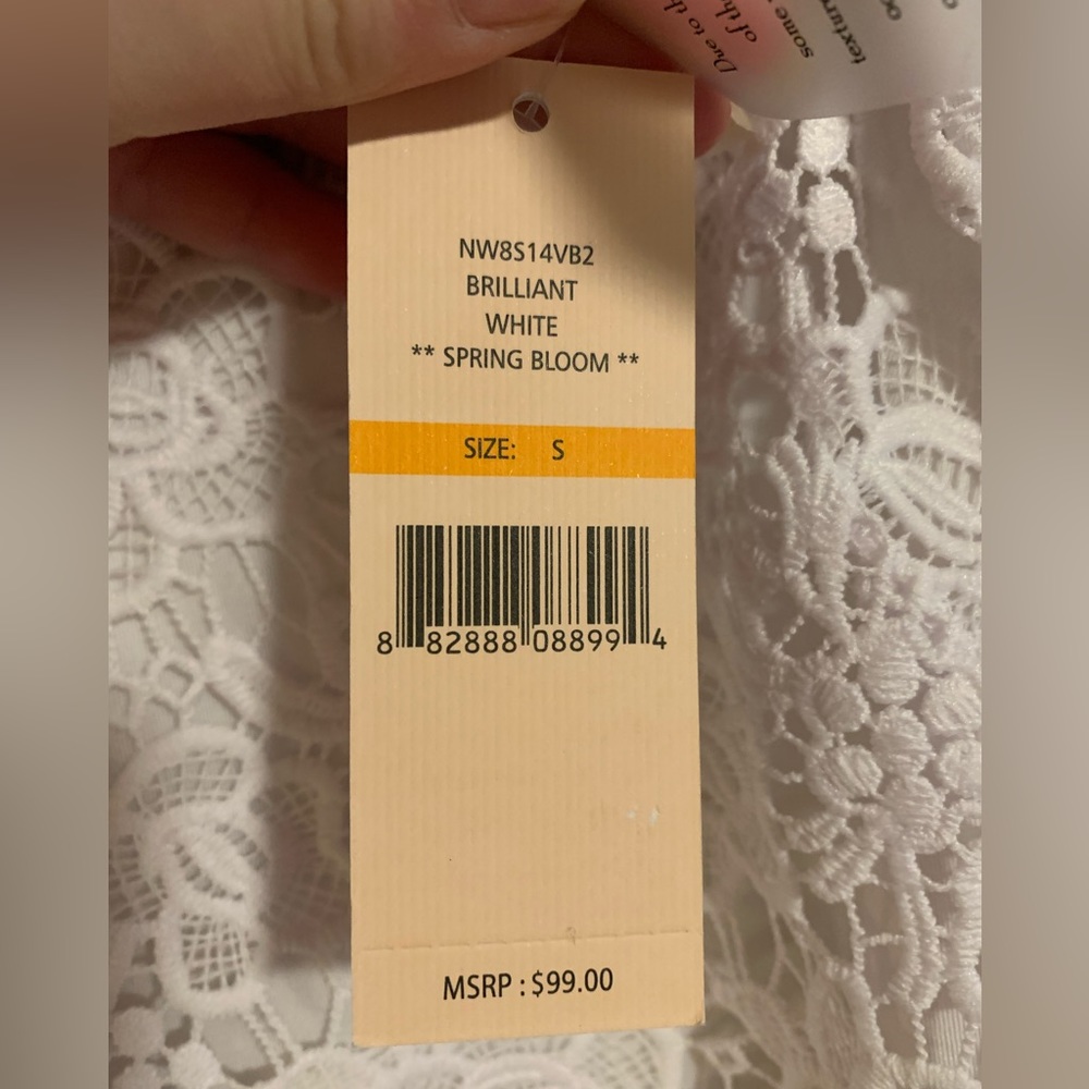 Nanette Lepore Spring Bloom White Lace Top with lining size Small new nwt - Picture 6 of 11